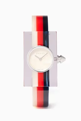 Buy Gucci Multicolour Vintage Web Plexiglas Bangle Watch For UNISEX Online Ounass UAE