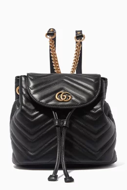 Buy Gucci Black Black Mini GG Marmont 2.0 Leather Backpack For Women Online Ounass UAE