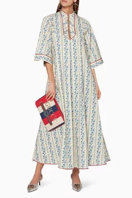 Buy Gucci Multicolour Ivory Blue Rosebuds Poplin Kaftan For Women Online Ounass UAE