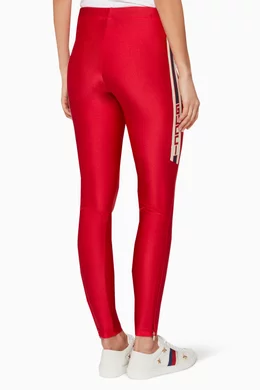 Buy Gucci Multicolour Red Gucci Logo Leggings For Women Online Ounass UAE