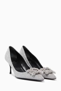 Roger vivier silver heels hotsell