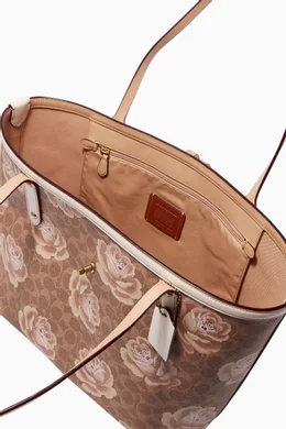 Buy Coach Brown Tan Chalk Signature Rose Print Market Tote For Women Online Ounass UAE
