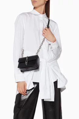 Buy Alexander Wang Black Black Small Crocodile-Embossed Cross-Body 