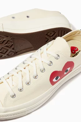 Buy Comme des Garcons PLAY White x Converse Chuck 70 Low Top Sneakers in Canvas For Men Online Ounass UAE