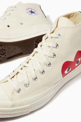 Buy Comme des Garcons PLAY White x Converse Chuck 70 High Top Sneakers in Canvas For Men Online Ounass UAE