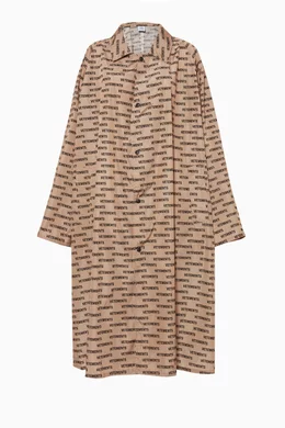 Buy Vetements Neutral Tan Black Monogram Print Raincoat For Women Online Ounass UAE