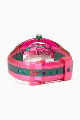 Gucci striped rubber watch deals