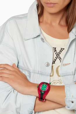 Buy Gucci Multicolour Pink Green and Gucci Sync Striped Watch For UNISEX Online Ounass UAE