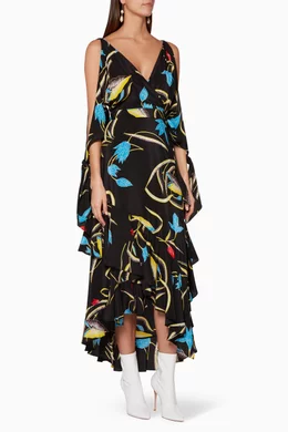 Buy Diane Von Furstenberg Black Oswald Black Printed Eloise Midi Dress For Women Online Ounass UAE