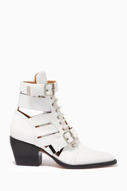 Buy Chloe White Riley Cut Out Patent Boots For Women Online Ounass UAE