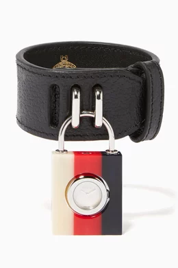 Gucci leather strap top
