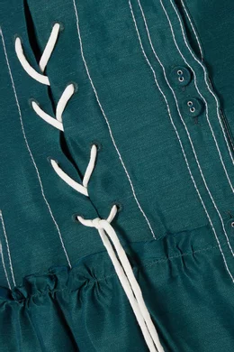 Buy Aje Blue Teal Corset Waist Rosalia Dress For Women Online Ounass UAE