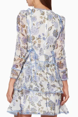 Thurley bluebell print mini dress outlet