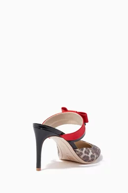 Buy Sophia Webster Brown Multi Coloured Leopard Andie Bow Mules For Women Online Ounass UAE