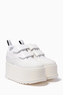 Buy Stella McCartney White White Eclypse Velcro Flatform Sneakers For Women Online Ounass UAE