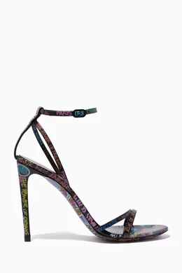 Buy Balenciaga Black Graffiti Print Stiletto Sandals For Women Online Ounass UAE