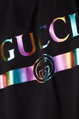 Buy Gucci Black Black Rainbow Logo T Shirt For Men Online Ounass UAE