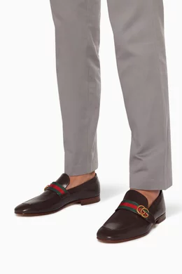 Gucci donnie web leather loafer shop
