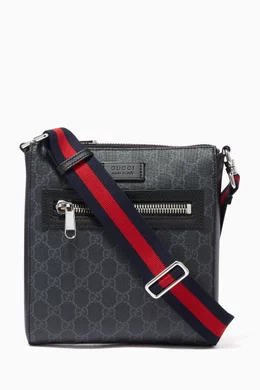 Buy Gucci Black Black Grey GG Supreme Small Messenger Bag For Men Online Ounass UAE
