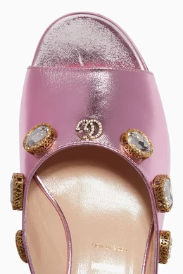 Buy Gucci Pink Lyric Gem Embellished Slide Sandals For Women Online Ounass UAE