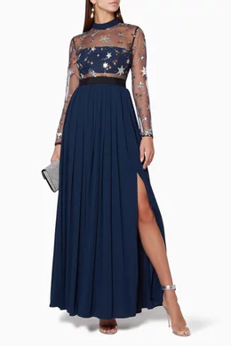 silver grey lace dress Silver Prom Dresses,High Low Prom Dress,Lace Prom Dress,Classic Prom Dress,PD00264, US12 / Royal Blue main image 1