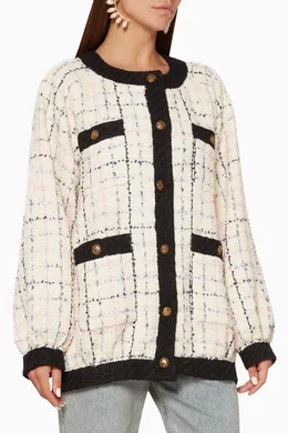Buy Gucci Neutral Ivory Oversized Tweed Bomber Jacket For Women Online Ounass UAE