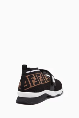 Buy Fendi Black Black Rockoko Velcro Strap Sneakers For Women Online Ounass UAE