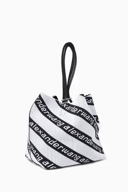 Buy Alexander Wang Black Black White Knit Jacquard Roxy Bucket Bag For Women Online Ounass UAE