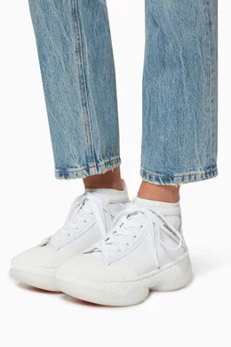 Chunky white high top sneakers hot sale