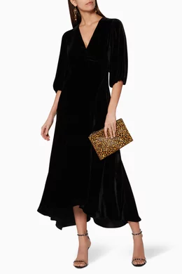 princess polly baby blue dress Black Velvet Maxi Bridesmaid Dress With Strapless Satin Cuff & Long Bow At  Back In Black main image 0