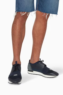 Buy Balenciaga Blue Navy Race Runner Low Top Sneakers For Men Online Ounass UAE