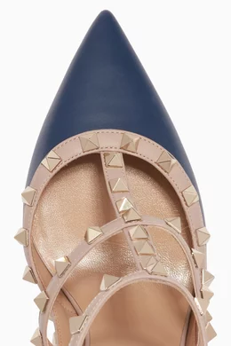 Buy Valentino Garavani Blue Navy Single Strap Rockstud Pumps For Women Online Ounass UAE