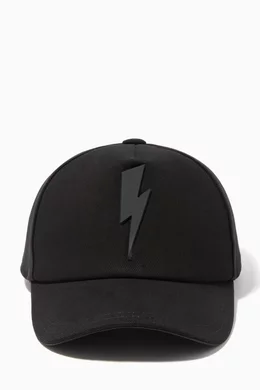 Buy Neil Barrett Black Black Thunderbolt Baseball Cap For Men Online Ounass UAE