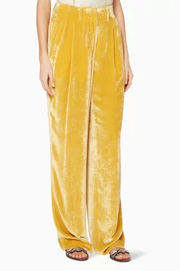 Yellow velvet pants outlet