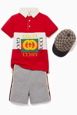 Buy Gucci Red Vintage Logo Polo Shirt For Boys Online Ounass UAE