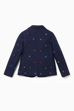 Buy Gucci Blue Bee Embroidered Cotton Jacket For Boys Online Ounass UAE