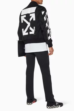 Off white diagonal varsity jacket deals
