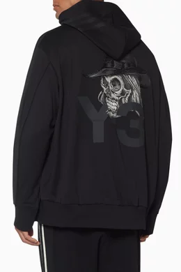 Buy Y-3 Black Yohji Skull Zipped Hoodie For Men Online Ounass UAE