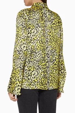 Yellow leopard print top new arrivals