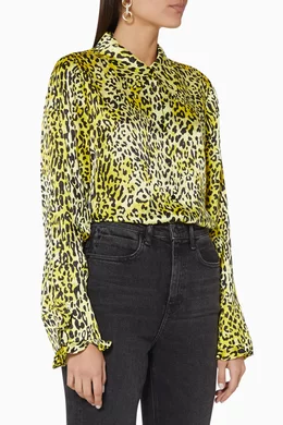 Yellow leopard print top hot sale