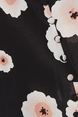 Buy Club Monaco Black Zameeka Floral Print Silk Dress For Women Online Ounass UAE