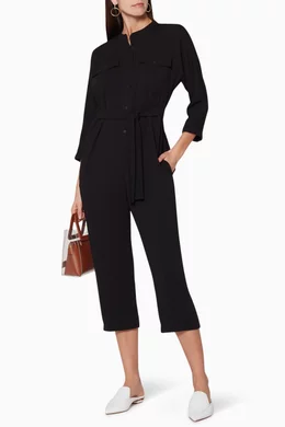 Buy WHISTLES Black Utility Crepe Jumpsuit For Women Online Ounass UAE