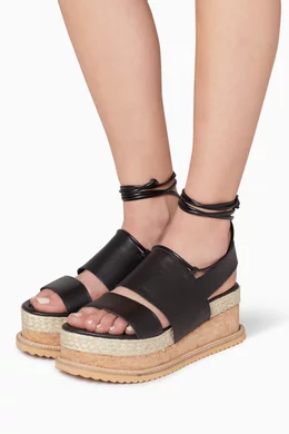 Buy WHISTLES Black Rae Flatform Sandals For Women Online Ounass UAE