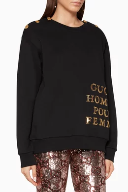 Buy Gucci Black Oversized Sequin Sweatshirt For Women Online Ounass UAE