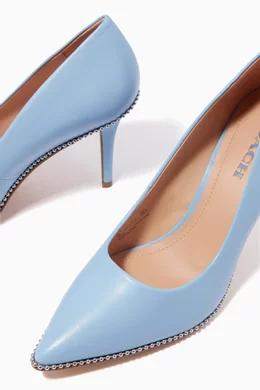 Buy Coach Blue Waverly Beadchain Pumps in Leather For Women Online