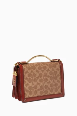 Buy Coach Brown Riley Top Handle 22 in Signature Canvas For Women