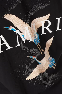 Buy Amiri Black Crane Logo Print T Shirt For Men Online Ounass UAE