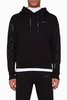 Buy Off White Black Unfinished Diagonal Slim Fit Hoodie For Men Online Ounass UAE