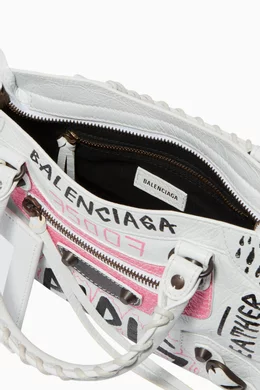 Buy Balenciaga White Classic Mini City Graffiti Bag For