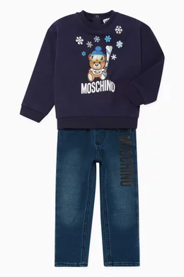 Buy Moschino Blue Frosty Bear Sweater For Girls Online Ounass UAE